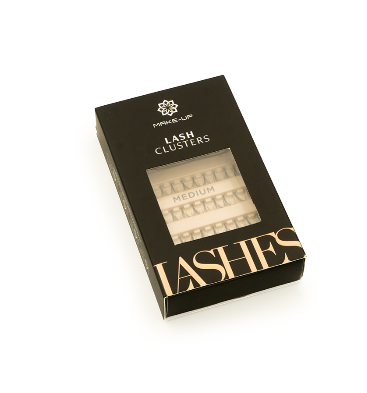 False eyelashes in clusters